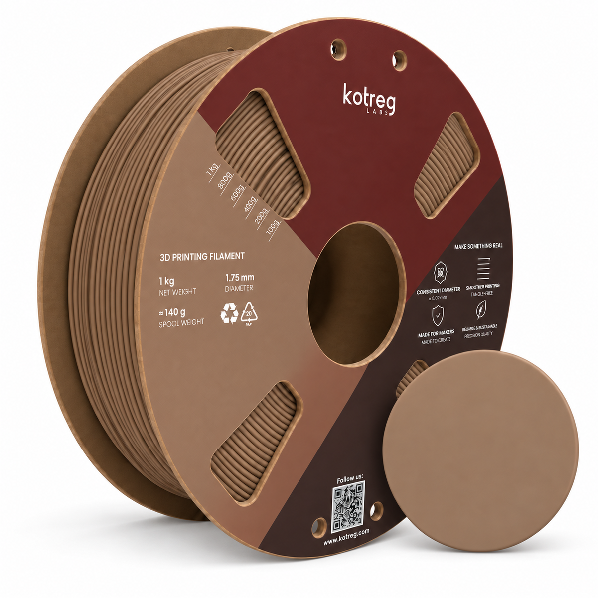 Katreg Labs PLA Matte — Cocoa Brown
